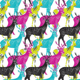 COLORFUL DEERS - Cotton woven fabric