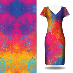 COLORFUL SPECKS - dress panel crepe