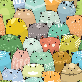 Colourful cats - Cotton woven fabric
