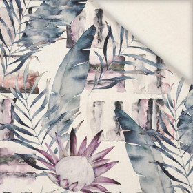 WATERCOLOR LEAVES 2.0 / ecru - Linen with viscose