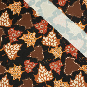 MAPLE LEAVES / black - Waterproof woven fabric