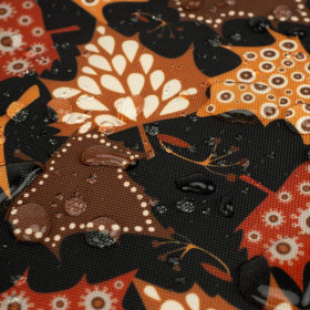 MAPLE LEAVES / black - Waterproof woven fabric