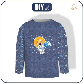 Longsleeve - ASTRONAUT (SPACE EXPEDITION) / ACID WASH DARK BLUE - sewing set