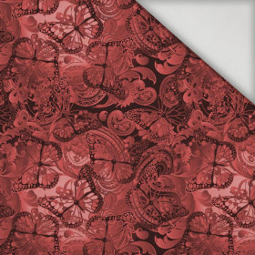LACE BUTTERFLIES / red - Waterproof woven fabric