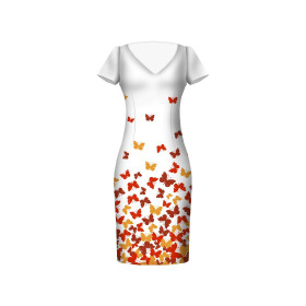 BUTTERFLIES AURORA RED - dress panel TE210