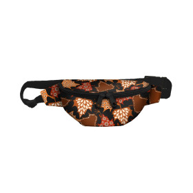 HIP BAG -  MAPLE LEAVES / black - big