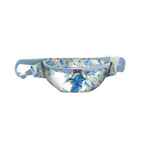 HIP BAG - KINGFISHERS AND LILACS (KINGFISHERS IN THE MEADOW) / white - big