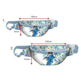 HIP BAG - KINGFISHERS AND LILACS (KINGFISHERS IN THE MEADOW) / white - big