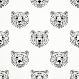 BEARS (heads) / white - looped knit 