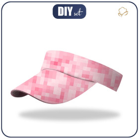 Peaked headband - PIXELS pat. 2 / pink