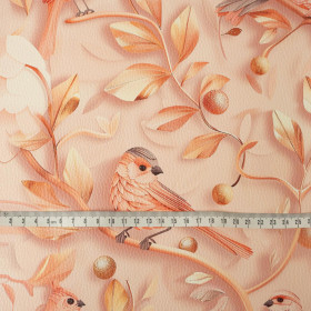 PINK BIRDS - thick pressed leatherette