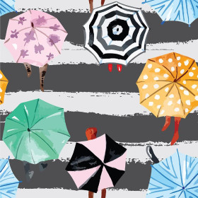 UMBRELLAS ON CROSSWALK - Cotton woven fabric