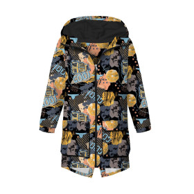 MEN'S PARKA (TOM) - GRAFFITI ORANGES / black - sewing set