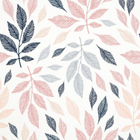 PASTEL LEAVES - Cotton woven fabric