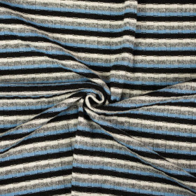 STRIPES / blue - Thin ribbed sweater knit fabric