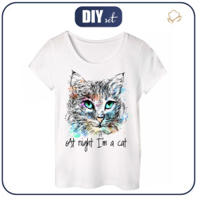 PAJAMAS-T-SHIRT "LINDA" -  CAT - sewing set