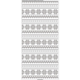 PILLOW 45X45 - ALPINE FLOWERS / grey stripes - sewing set