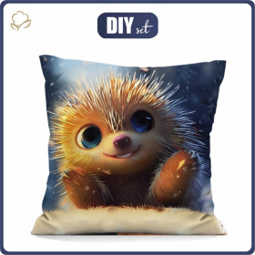 PILLOW 45X45 - ANIMATED HEDGEHOG - Waterproof woven fabric - sewing set
