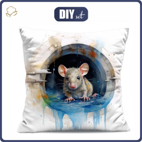 PILLOW 45X45 - WATERCOLOR RAT - sewing set