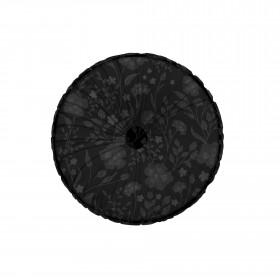 DECORATIVE CUSHION - FLOWERS (pattern no. 8) / black - sewing set