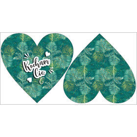 DECORATIVE PILLOW HEART - KOCHAM CIĘ / PALM LEAVES pat. 3