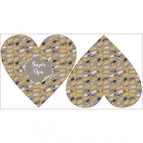 DECORATIVE PILLOW HEART - Super Opa / FLOWER BOUQUET  pat. 6 (gold)