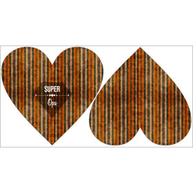 DECORATIVE PILLOW HEART - Super Opa / AUTUMN STRIPES