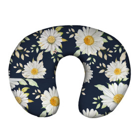 NECK PILLOW - DAISIES PAT. 2 / dark blue - sewing set