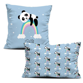 DECORATIVE PILOWS - PANDA ON A RAINBOW