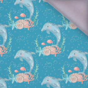 DOLPHINS pat. 3 (MAGICAL OCEAN) / blue - softshell