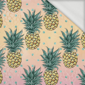 TROPICAL PINEAPPLES - looped knit fabric