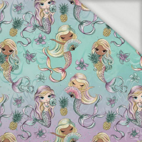 MERMAIDS AND PINEAPPLES - looped knit fabric