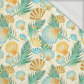 SHELLS AND PALM TREES - looped knit fabric