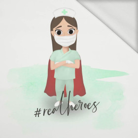NURSE pat. 2 (REAL HEROES) / white - panel looped knit