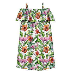 Bardot neckline dress (LILI) - TROPICAL NATURE - sewing set