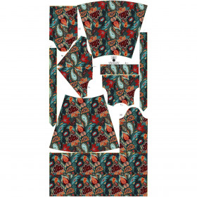 WRAP FLOUNCED DRESS (ABELLA) - COLORFUL PASILEY - sewing set