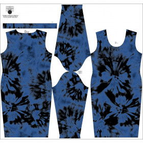 PENCIL DRESS (ALISA) - BATIK pat. 1 / classic blue - sewing set