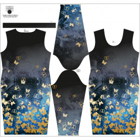 PENCIL DRESS (ALISA) - BUTTERFLIES / gold - sewing set