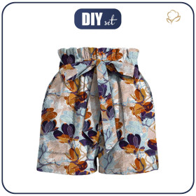 PAPERBAG SHORTS - MAGNOLIAS pat. 2 (colorful) - sewing set