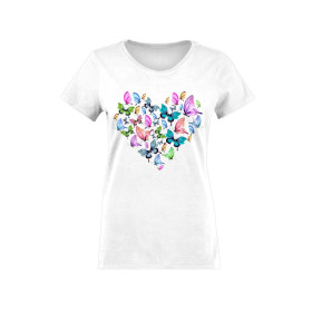 WOMEN’S T-SHIRT - HEART BUTTERFLIES / white - sewing set