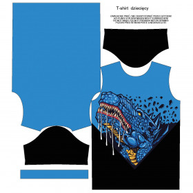 KID’S T-SHIRT - BLUE DRAGON PAT. 2 / black - single jersey ITY