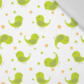 GREEN BIRDS (ANIMAL GARDEN) - Cotton woven fabric