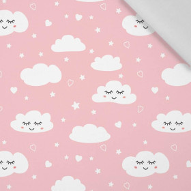 SLEEPING CLOUDS (PASTEL SKY) / salmon pink - Cotton woven fabric