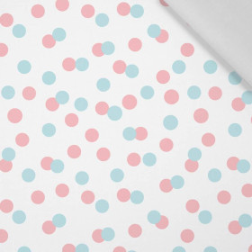 PASTEL DOTS / mint - salmon pink (PASTEL SKY) - Cotton woven fabric