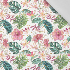 TROPICAL JUNGLE / white - Cotton woven fabric