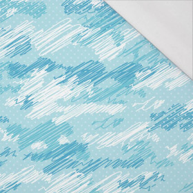 CAMOUFLAGE - scribble / light blue - single jersey with elastane 