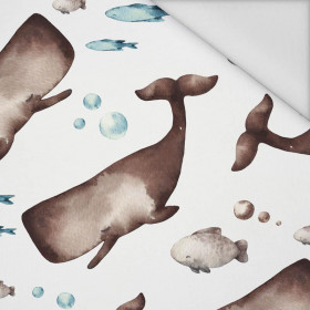 BROWN WHALES (THE WORLD OF THE OCEAN)  - Waterproof woven fabric