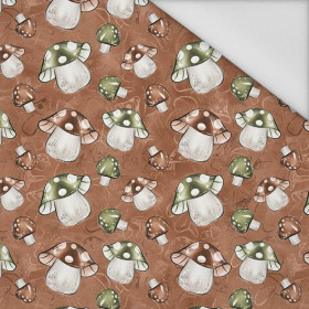 FOREST MUSHROOMS pat. 1 / brown - Waterproof woven fabric