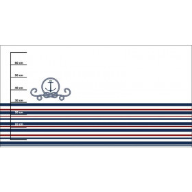 ANCHOR / stripes (marine) - panel Waterproof woven fabric