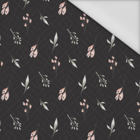 FLOWERS AND LEAVES pat. 4 / black - Waterproof woven fabric